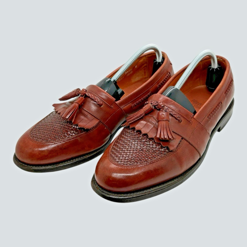 Allen Edmonds Cody Tassel Loafer M9.5 D Leather Kiltie Woven Slip On 1849 Chilli - Picture 3 of 9